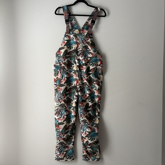 Kavu Pants - KAVU San Blas Overalls Island Canopy Size S Relaxed Fit Quick Dry Tropical Leaf